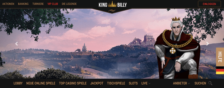 King Billy com - das Design der Website